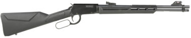 Rossi RL22181SY Rio Bravo Lever Action 22 LR Caliber with 15+1 Capacity, 18" Round Barrel, Polished Black Metal Finish & Black Synthetic Stock Right Hand (Full Size)