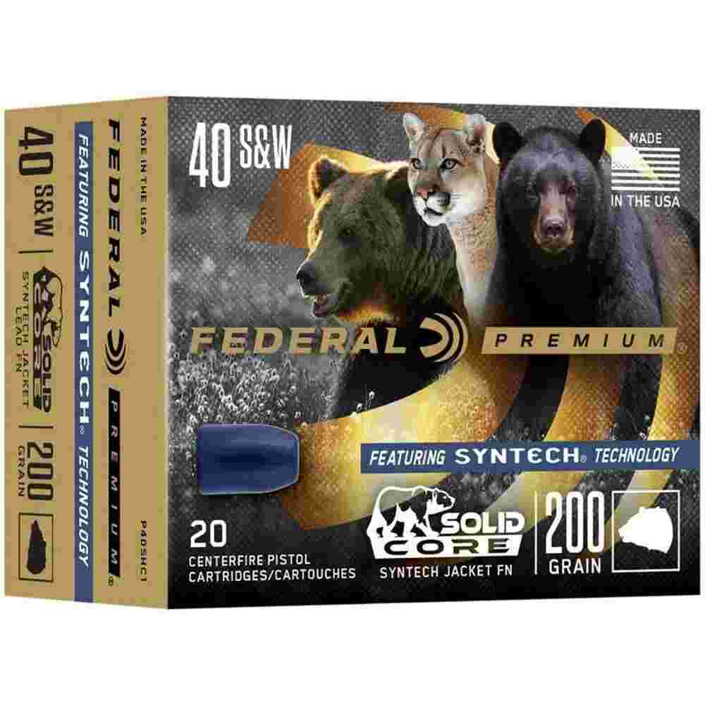Federal Solid Core Handgun Ammunition .40 S&W 200 gr TSJ 20/ct
